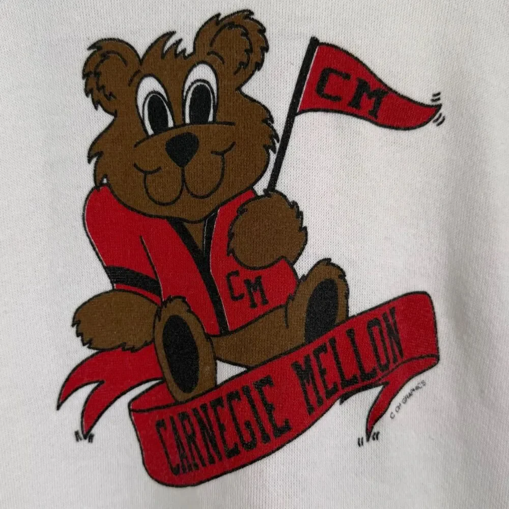 Vintage 80s Carnegie Mellon Bear Hoodie - S/M